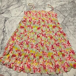 No Boundaries Floral Mini Dress - Pink, Yellow, Green